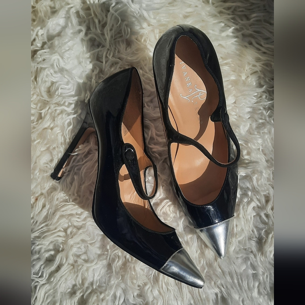 Ivanka Trump Black & Silver Heels - Picture 3 of 14
